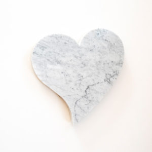 Heart Shaped Slab - White Marble